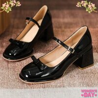 GIÀY CAO GÓT THC91 CAO 6 CM CÓ 2 MÀU ĐEN TRẮNG THỜI TRANG THANH LỊCH 2023