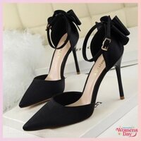 GIÀY CAO GÓT TTMC93 CAO 8P CÓ 2 MÀU ĐEN , KEM DA TRƠN THỜI TRANG 2023