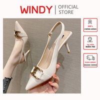 Giày Cao Gót WINDY Mũi Nhọn Phối Khóa Sang Trọng CG-0659