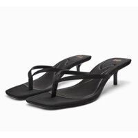 Giày Cao Gót zara Quai Ngang Màu Đen Phong Cách Thời Trang Mùa Hè 2023