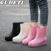 Giày cao su đế dày chống trượt Giày đi mưa công sở cao gót