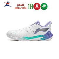 giày cầu lông Lining AYZU017 -1 mẫu mới màu trắng tím phù hơp cho nam bảo hành 12 tháng êm chân thoáng khí bám sân tốt