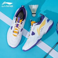Giày cầu lông Lining dành cho nữ AYTT001-4 chính hãng mẫu mới màu trắng tím đế kếp chống lật cổ chân