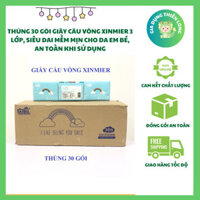 Giấy Cầu Vồng Xinmier 3 Lớp 30 Gói Siêu Dai Mềm Mịn An Toàn Cho Da Em Bé