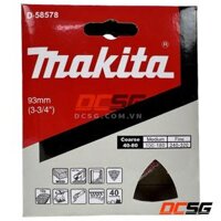 Giấy chà nhám tam giác 93mm cho máy cắt rung Makita Chọn độ hạt  DCSG - A-40 D-58578
