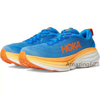 Giày chạy bộ HOKA ONE ONE Bondi 8 cho nam nữ, giày thể thao màu xanh vỏ sò, san hô, đào, size 36-45 NKBE