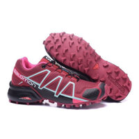 Giày chạy Salomon speed Cross 4 cho nữ màu đỏ rượu vang