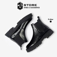 Giày Chelsea Boot Chunky SY1 J1, Giày Boot Nam Da Tấm Đế Tăng Chiều Cao 5cm Cá Tính