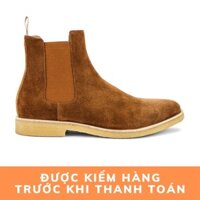 Giày Chelsea Boots gray clolor da lộn thời trang dành cho nam giới đế độn giúp tăng độ dài thêm 3.5cm
