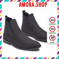 Giày Chelsea boots nam da lộn, cổ chun, đế khâu chắc chắn-CB548 đen buc sp11