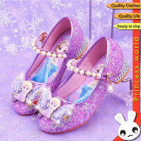 Giày Cho Bé Gái Da Pha Lê Frozen Elsa Giày Công Chúa Giày Cao Gót