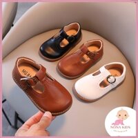 Giày cho bé gái - giày búp bê da mềm 2 quai dễ thương Velcro thoáng khí