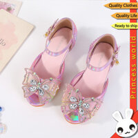 Giày Cho Bé Gái Giày Cao Gót Rainbow Gradient Sequins Bướm Tiệc Sinh Nhật Giày Công Chúa