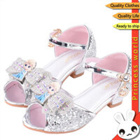 Giày Cho Trẻ Em Giày Cao Gót Mùa Hè Đế Mềm Công Chúa Elsa Giày Khiêu Vũ Pha Lê