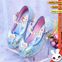 Giày Cho Trẻ Em Thời Trang Da Pha Lê Frozen Elsa Giày Công Chúa Giày Cao Gót