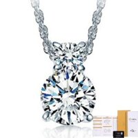 [Giấy chứng nhận GRA miễn phí] Vòng cổ mặt dây chuyền bạc Moissanite bầu trái tim thời trang