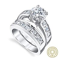 [Giấy chứng nhận GRA miễn phí] Bộ nhẫn cặp đôi Moissanite cá tính bán chạy