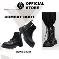 Giày chunky combat boots da thời trang MĐ G1111 da lì phiên bản đế chunky cao cấp