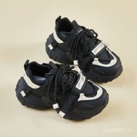 Giày Chunky siêu nhẹ cao cấp mẫu mới 2025 Giày sành điệu Instagram hot trên mạng dễ phối Thể Thao Xuân Thu 2025 độn đế dày cho nữ giày nữ thường ngày màu đen