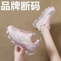 Giày Chunky sneaker da thật gia công hàng hiệu giày 2024 trắng thể thao thường ngày đế dày mẫu mỏng mặt lưới thoáng khí mùa hè cho nữ