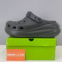 Giày Clog Unisex Crocs Crush Classic Black 207521-001 - HIGH QUALITY Tặng kèm Stiker