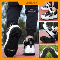 giày có bánh xe, giày trượt patin trẻ em học sinh 4 bánh xe gấp gọn vừa trượt vừa đi bộ đa năng 2 trong 1 LIMIBABY GB22
