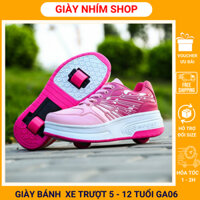 Giày có bánh xe trượt 2 bánh gót cho bé gái 4 - 12 tuổi vừa trượt patin vừa đi bộ phù hợp trẻ em học sinh vận động GA06