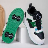 giày có bánh xe trượt Giày bốn bánh nút xoay cho trẻ em, giày trượt patin bốn bánh sáng tạo dành cho bé trai và bé gái