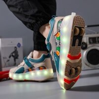 giày có bánh xe trượt Giày thể thao bốn bánh phiên bản sinh viên giày thể thao đôi hàng giá rẻ giày trượt patin trẻ em