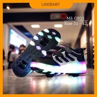 Giày có bánh xe trượt, Giày trượt, giày patin gấp gọn bé trai bé gái học sinh trượt vừa đi bộ có đèn LED phát sáng GB21