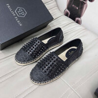 Giầy cói lười slipon nam nữ ĐÔN CHỀ trơn vải nhung tag logo DG kim loại đế cao su đúc chữ nổi nót đỏ cao cấp boy phố