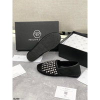 giày cói PP đính đinh siêu nét kèm hộp - Giày lười cói nam đỉnh cao Ful box