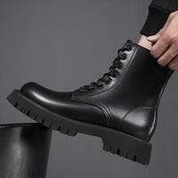 Giày combat boots khóa kéo (Giày chiến binh ) Da bò loại 1 Bảo hành 12 tháng