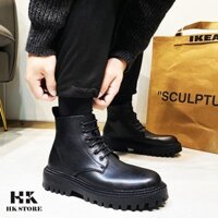 Giày COMBAT BOOTS nam da bò cao cấp - kiểu dáng trẻ trung năng động - đế cao 6,5CM + da mềm