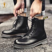 Giày combat boots nam TRAZ MEN cao cổ, đế khâu chắc chắn