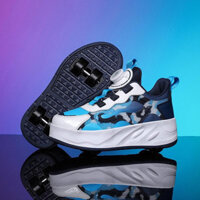 Giày Con Lăn Bốn Gót Bé Gái Con Lăn Trượt Trẻ Em Giày Thể Thao Ngoài Trời Bé Gái Giày Bánh Xe Không Dày Thanh Niên Có Thể Tháo Rời Con Lăn Trượt