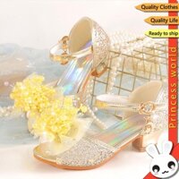 Giày Công Chúa Cho Bé Gái Giày Cao Gót Đế Mềm Giày Pha Lê Công Chúa Cho Trẻ Em