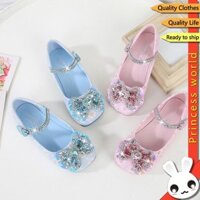 Giày Công Chúa Cho Bé Gái Giày Cao Gót Mềm Da Giày Pha Lê