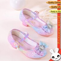 Giày Công Chúa Cho Trẻ Em Giày Cao Gót Cầu Vồng Pha Lê Bé Gái Tiệc Sinh Nhật Giày Da