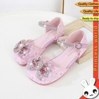 Giày Công Chúa Cho Trẻ Em Giày Cao Gót Mềm Da Giày Pha Lê