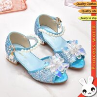 Giày công chúa cho trẻ em Giày cao gót đế mềm mới Giày công chúa pha lê