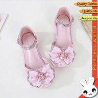 Giày Công Chúa Cho Trẻ Em Giày Cao Gót Đế Mềm Da Pha Lê Quà Tặng Tiệc Sinh Nhật