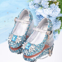 Giày công chúa da pha lê cao gót cho trẻ em