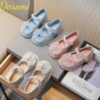 Giày công chúa pha lê thời trang Doremi mùa hè dành cho bé gái Giày da nhỏ cho trẻ em