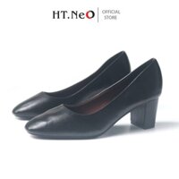 Giày Công Sở - Giày Cao Gót Nữ HT.NEO Mũi Tròn , Gót Trụ Cao 5cm Thanh Lịch GC05