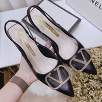 Giày công sở mũi nhọn, giày hở gót, gót nhọn 8cm
