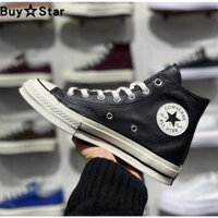 Giày Converse-b83 da siêu mềm cao cổ, thể thao trẻ trung, màu đen cổ điển 70s