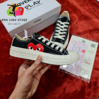 Giày Converse Tim Nam Nữ Màu Đen Cổ Thấp