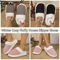 Giày Cotton CARNATIO, Dép mùa đông mờ ấm áp, Dép sang trọng đế mềm chống trượt ấm cúng