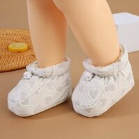 Giày cotton đế mềm dày sang trọng mùa thu đông cho bé, giày cotton đi bộ dễ thương cho bé